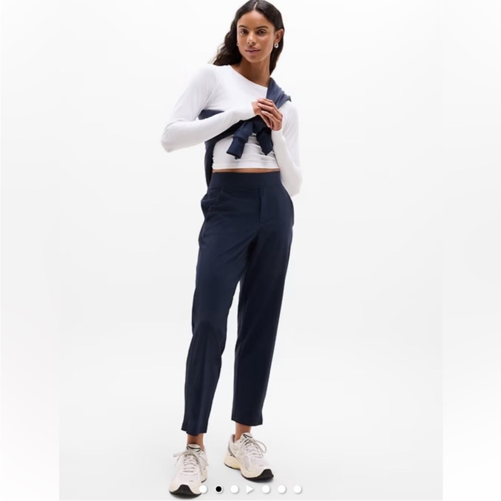 ATHLETA Brooklyn Mid Rise Ankle Pants Pull-On Trousers Joggers Casual Athleisure - Picture 3 of 16